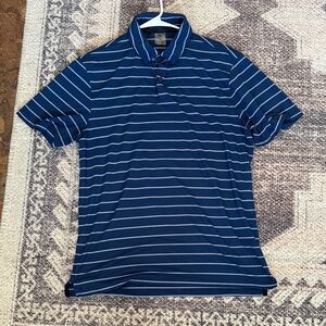 Men's Blue Striped Polo Shirt